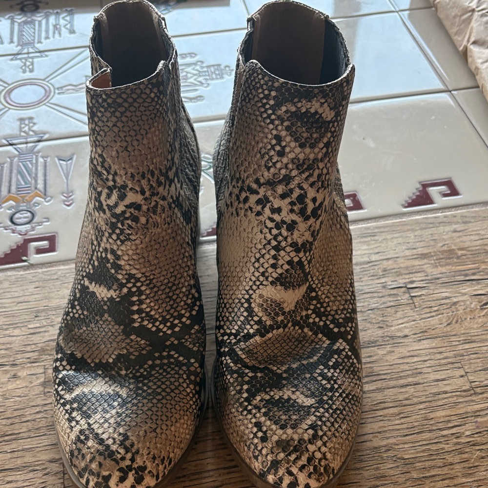 Maurice's Women's Snake-Print Ankle Boots in Brown